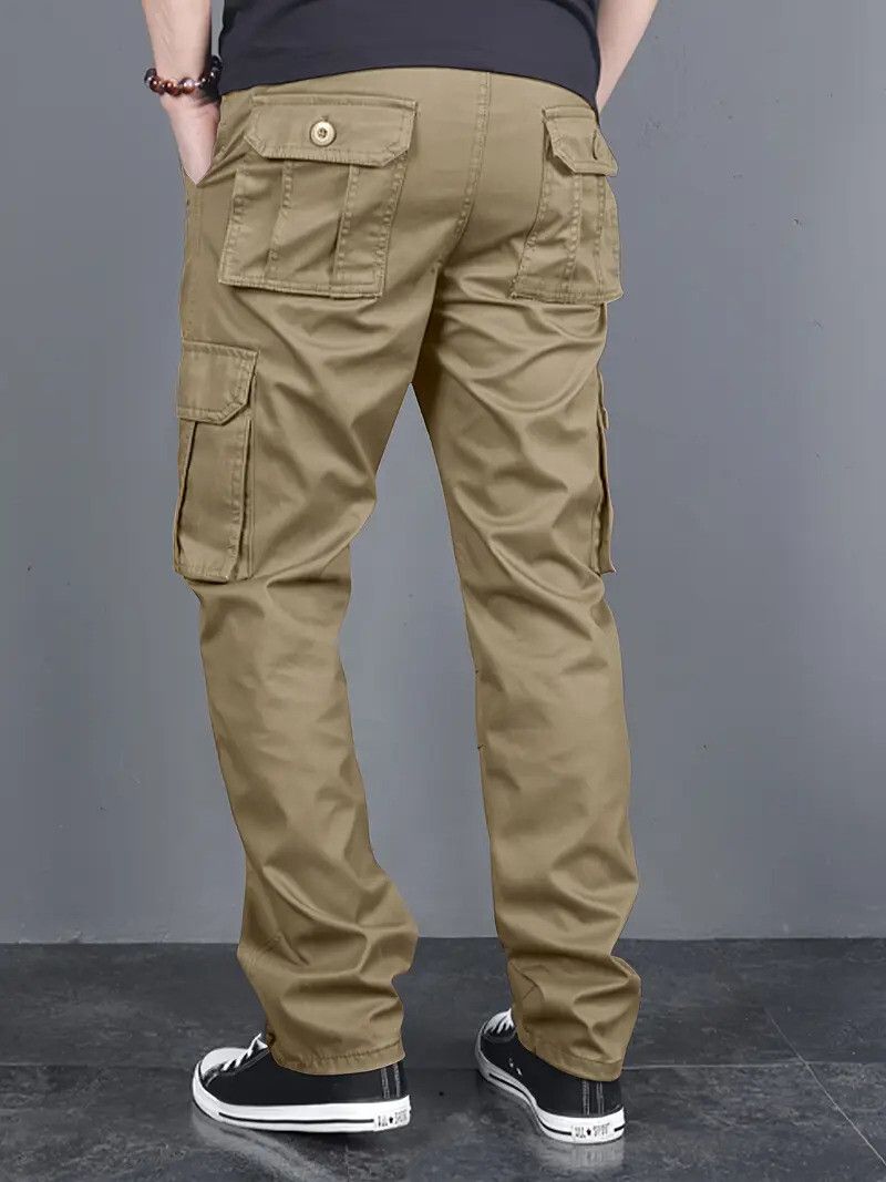 FABRIPPLE Men's Khakhi Cargo Pants - Image 2